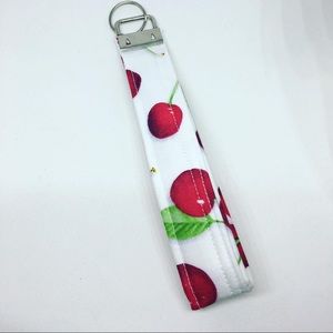 Key Fob Wristlet Keychain in Cherry Print